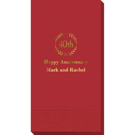 40th Anniversary Wreath Guest Towels